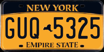 NY license plate GUQ5325