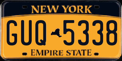 NY license plate GUQ5338