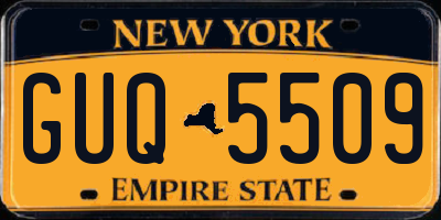 NY license plate GUQ5509