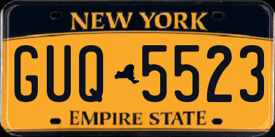 NY license plate GUQ5523