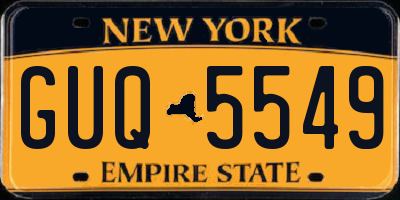 NY license plate GUQ5549