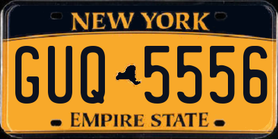 NY license plate GUQ5556