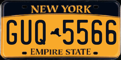 NY license plate GUQ5566