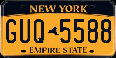 NY license plate GUQ5588