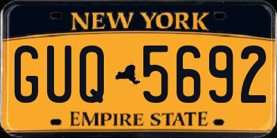 NY license plate GUQ5692