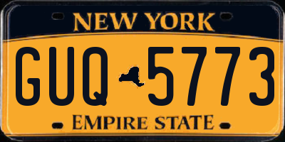 NY license plate GUQ5773