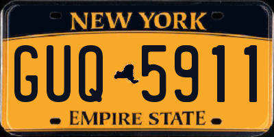 NY license plate GUQ5911