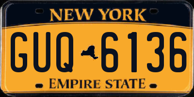 NY license plate GUQ6136