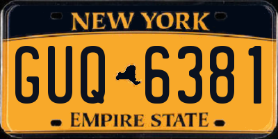 NY license plate GUQ6381
