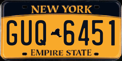 NY license plate GUQ6451
