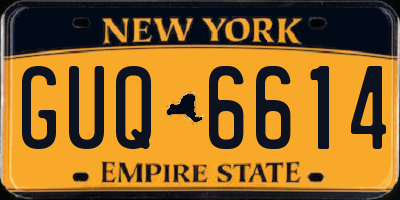 NY license plate GUQ6614