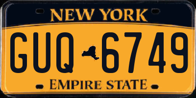 NY license plate GUQ6749