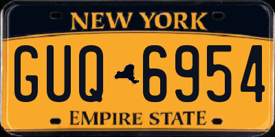 NY license plate GUQ6954
