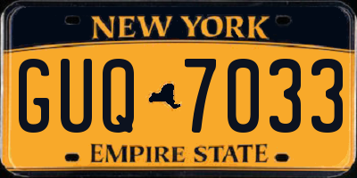 NY license plate GUQ7033