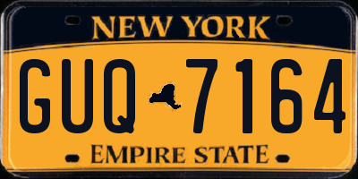 NY license plate GUQ7164
