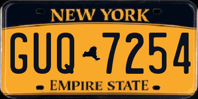 NY license plate GUQ7254