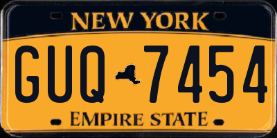 NY license plate GUQ7454