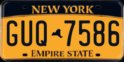 NY license plate GUQ7586
