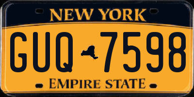 NY license plate GUQ7598