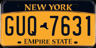 NY license plate GUQ7631