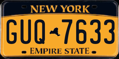 NY license plate GUQ7633