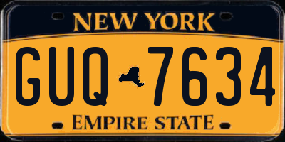 NY license plate GUQ7634