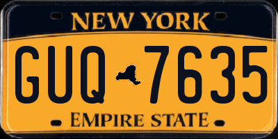 NY license plate GUQ7635