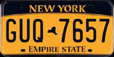 NY license plate GUQ7657
