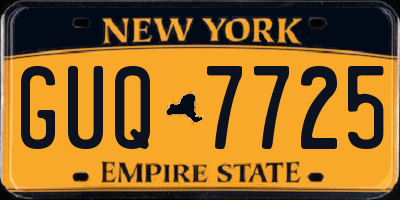 NY license plate GUQ7725