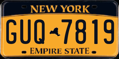 NY license plate GUQ7819