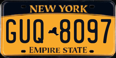 NY license plate GUQ8097