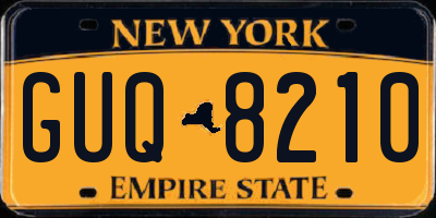NY license plate GUQ8210