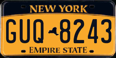 NY license plate GUQ8243