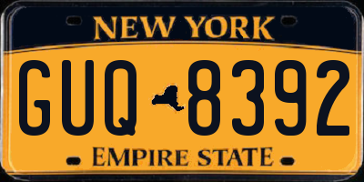 NY license plate GUQ8392