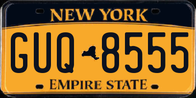 NY license plate GUQ8555