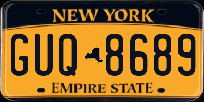 NY license plate GUQ8689