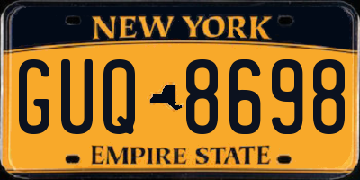 NY license plate GUQ8698