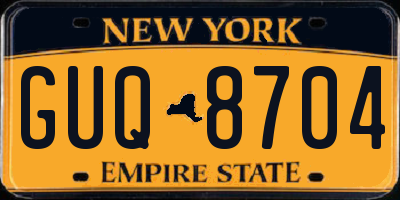 NY license plate GUQ8704