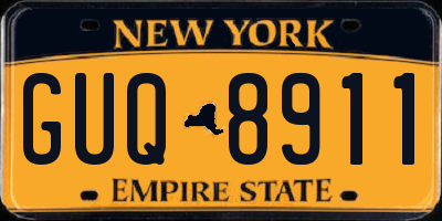 NY license plate GUQ8911