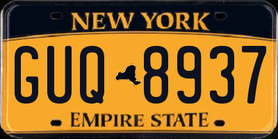 NY license plate GUQ8937