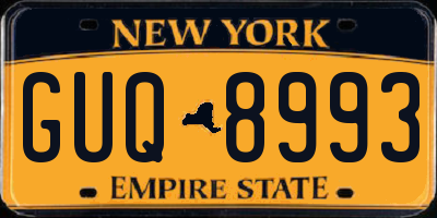 NY license plate GUQ8993