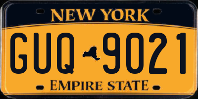 NY license plate GUQ9021