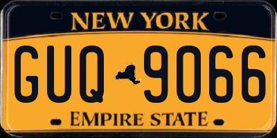 NY license plate GUQ9066