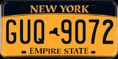 NY license plate GUQ9072