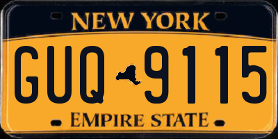NY license plate GUQ9115