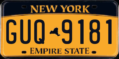 NY license plate GUQ9181
