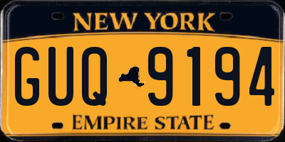 NY license plate GUQ9194