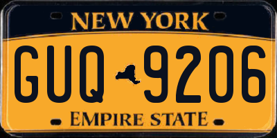NY license plate GUQ9206