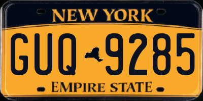 NY license plate GUQ9285
