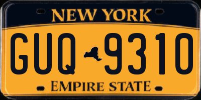 NY license plate GUQ9310